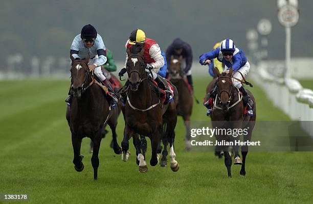 Kevin Darley and Bolin Eric land The St Leger Stakes run at Doncaster Racecourse in Doncaster on September 14, 2002.