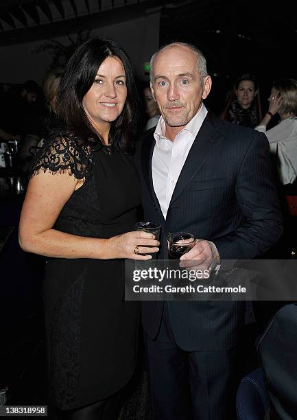 Academy Ambassador Barry McGuigan and guest attend the Laureus Welcome Party as part of the Laureus World Sports Awards 2012 at the OXO Tower on...