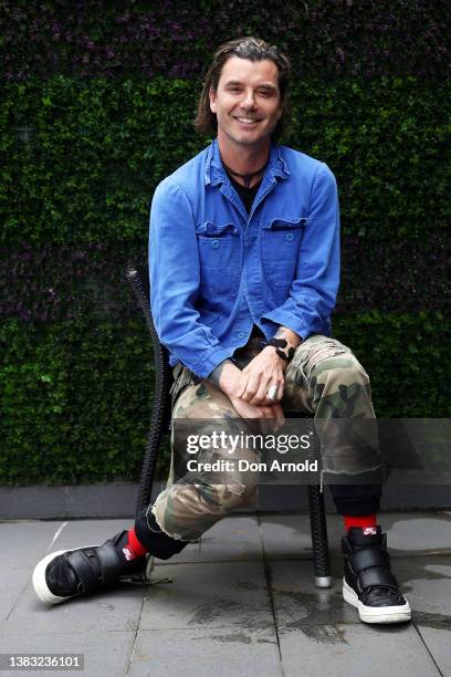 Gavin Rossdale of Bush poses outside at The Hard Rock Cafe in Darling Harbour during a media call for Under The Southern Stars 2022 on March 09, 2022...