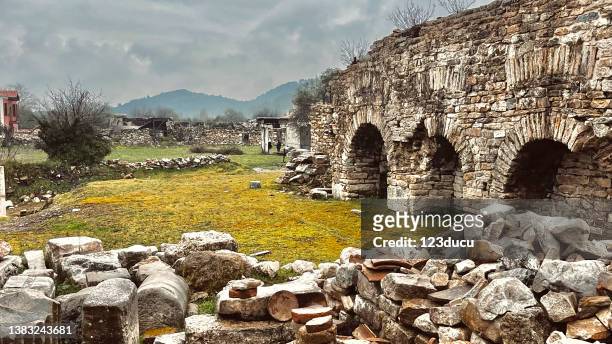stratonikeia ancient city yatagan eskihisar mugla, turkey - greek parliament stock pictures, royalty-free photos & images