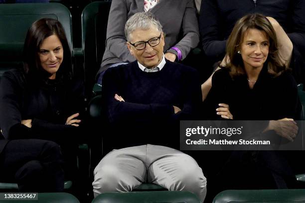 Bill Gates watches the Eisenhower Cup during the BNP Paribas Open at the Indian Wells Tennis Garden on March 08, 2022 in Indian Wells, California.
