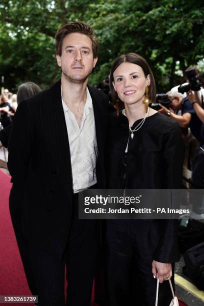 Arthur Darvill and Ines de Clercq arriving for the South Bank Sky Arts Awards at The Savoy in London. Picture date: Sunday July 2, 2023.