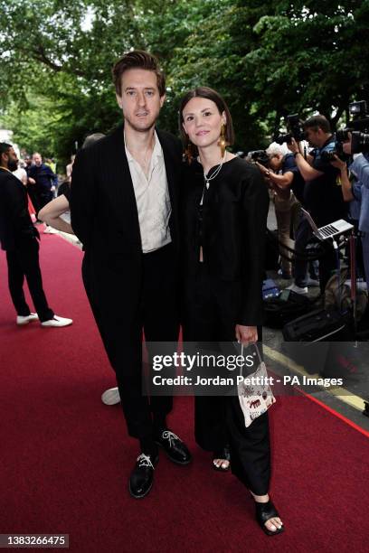 Arthur Darvill and Ines de Clercq arriving for the South Bank Sky Arts Awards at The Savoy in London. Picture date: Sunday July 2, 2023.