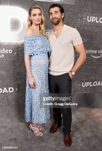 Allegra Edwards and Clayton Snyder attend the Amazon Prime Video's "Upload" Season 2 Premiere on March 08, 2022 in West Hollywood, California.