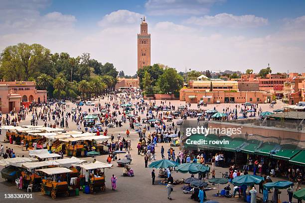 marrakech market square - marrakesh stock pictures, royalty-free photos & images