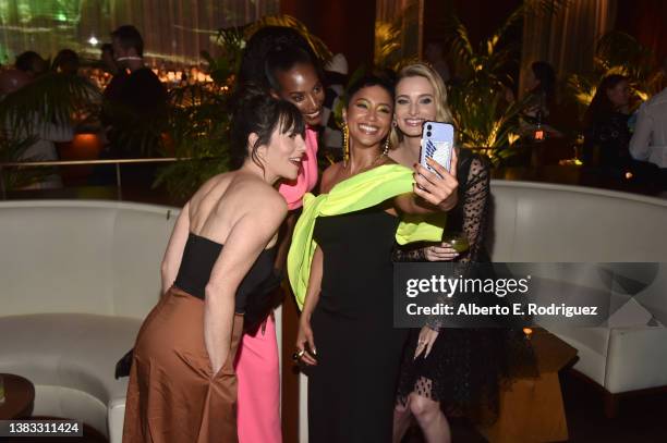 Andrea Rosen, Zainab Johnson, Andy Allo and Allegra Edwards attend the after party for Amazon Prime Video's "Upload" Season 2 Premiere on March 08,...