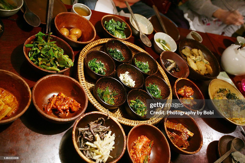 Vegan Korean cuisine dinner