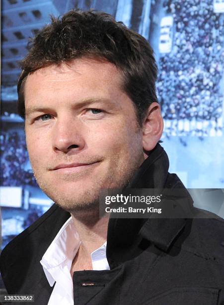 Actor Sam Worthington attends the premiere of "Man On A Ledge" at Grauman's Chinese Theatre on January 23, 2012 in Hollywood, California.