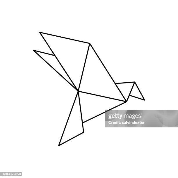 bildbanksillustrationer, clip art samt tecknat material och ikoner med origami bird design - origami