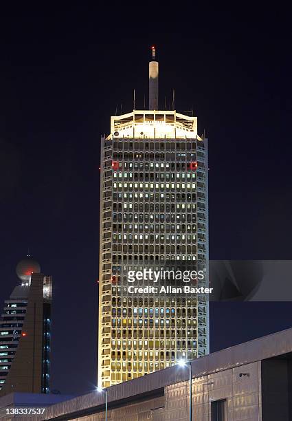 dubai world trade centre at night - world trade center stock pictures, royalty-free photos & images