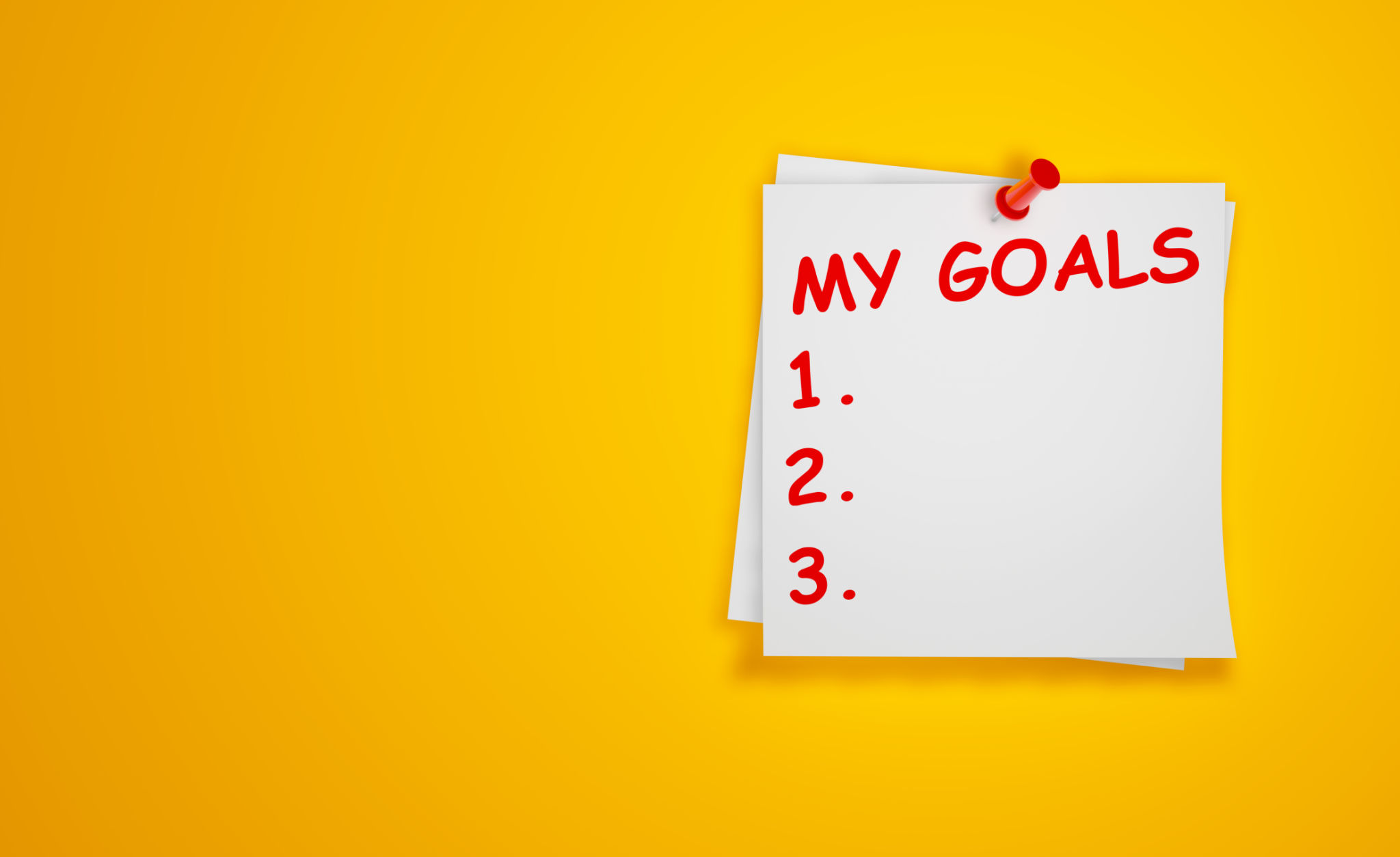 My Goals Text on Pin Paper My Goals Text on Pin Paper