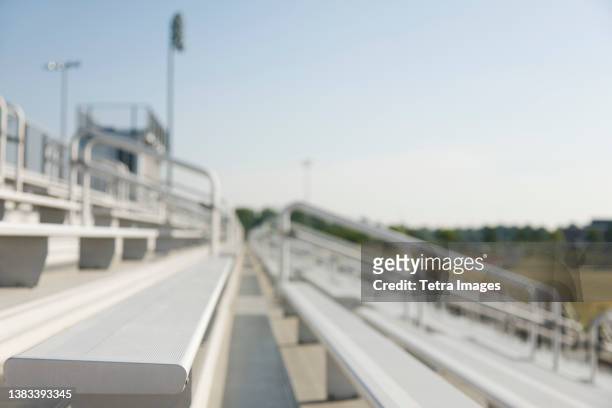 usa, virginia, bleachers at high school sports field - åskådarläktare bildbanksfoton och bilder
