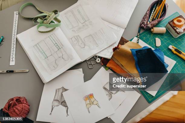 design sketches - fashion sketch stock pictures, royalty-free photos & images