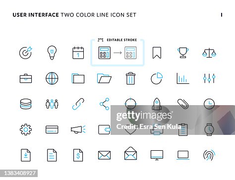 User Interface Universal Two Color Line Icon Set User Interface Universal Two Color Line Icon Set
