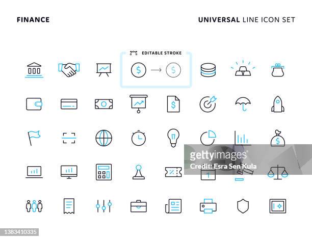 finanzen universal zwei-farben-linien-icon-set - two tone stock-grafiken, -clipart, -cartoons und -symbole