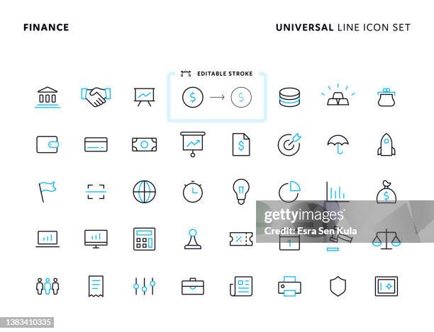 illustrations, cliparts, dessins animés et icônes de jeu d’icônes finance universal two color line - two tone