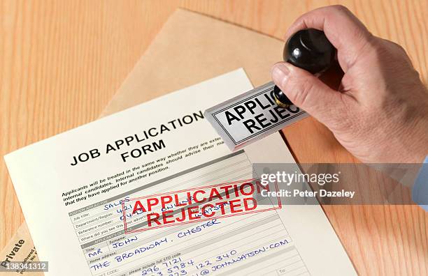 job application rejected - rejection stock-fotos und bilder