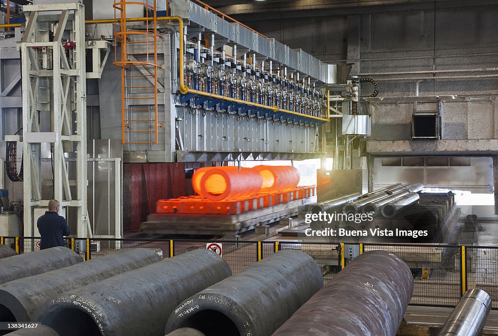 Pipes in a steel factory