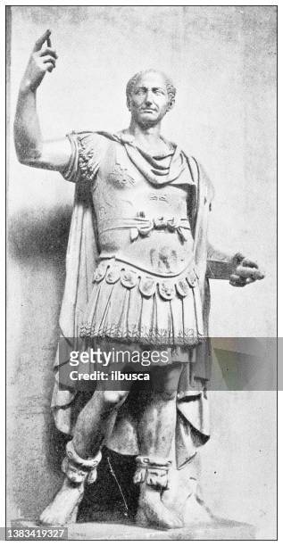 antique travel photographs of rome: julius caesar - julius caesar emperor stock illustrations