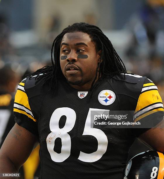 Tight end David Johnson of the Pittsburgh Steelers looks on from the sideline during a game against the Cincinnati Bengals at Heinz Field on December...