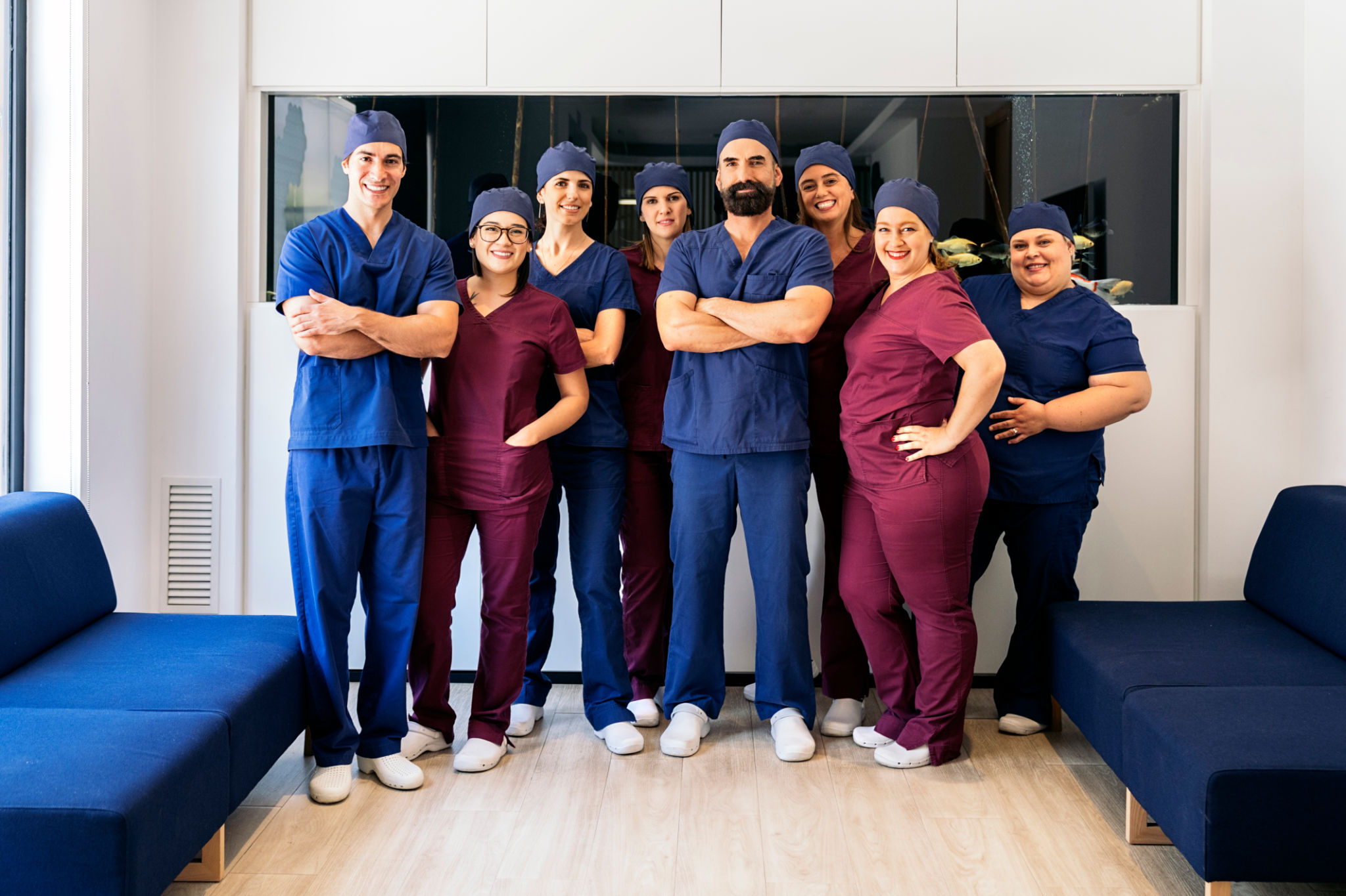 happy dental team