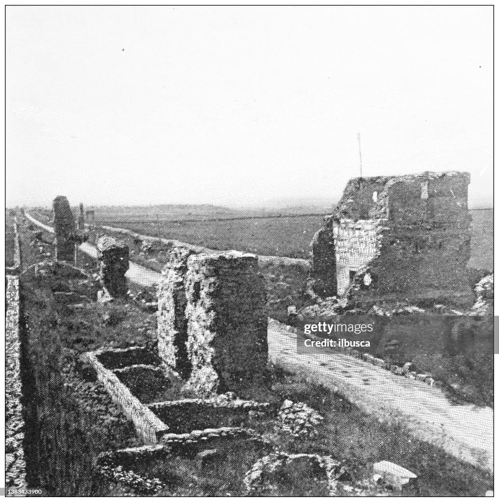 Antique travel photographs of Rome: Ruined sepulchres