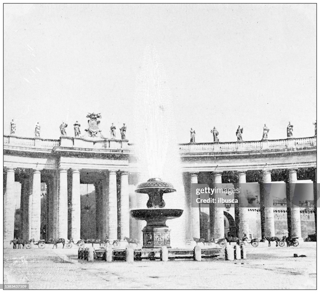 Antique Travel Photographs Of Rome St Peters Square And Basilica High ...
