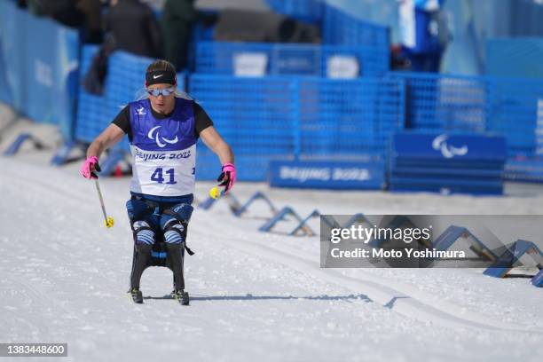 Oksana Masters of Team United States during the Cross-Country Skiing Women’s Sprint Sitting on Day 5 of the Beijing 2022 Winter Paralympic Games at...