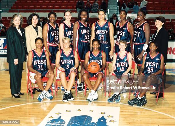 Group portrait of the American Basketball League Western Conference All-Star team, Hartford, Connecticut, 1997.