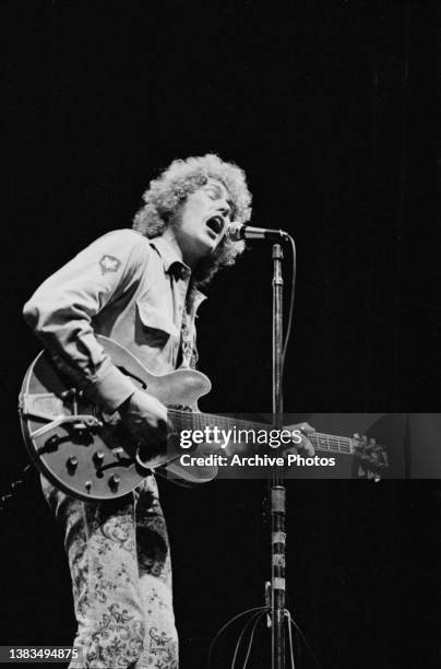 Alvin Lee , frontman of British blues rock band Ten Years After performs at the Fillmore East in the East Village, New York City, USA, 26th February...