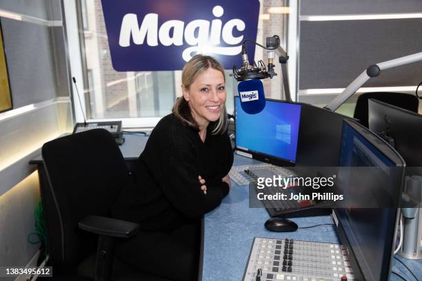 Nicole Appleton poses for photos during a visit to Magic on March 02, 2022 in London, England.
