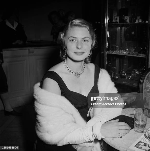 Swedish actress Ingrid Bergman at the Cannes Film Festival in France, 1956.