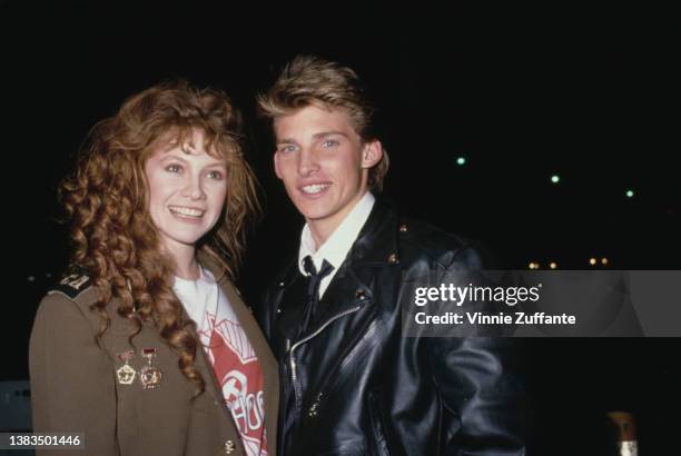 American actors Khrystyne Haje and Steve Burton , USA, circa 1988.