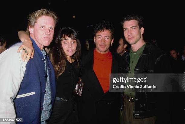 From left to right, American actors Gary Busey, Julie Carmen, Ray Sharkey and Dylan McDermott attend the screening of the Showtime television...