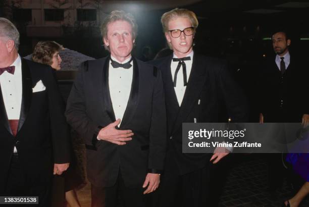 American actor Gary Busey and his son Jake Busey attend the 47th Golden Globe Awards at the Beverly Hilton Hotel in Beverly Hills, California, USA,...