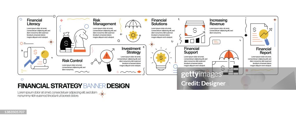 Basic Financial Strategy Financial Strategy Concept Line Style Vector Illustration High-Res ...