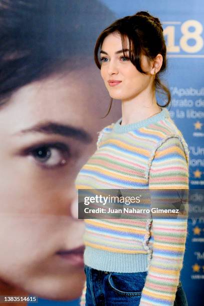 Anamaria Vartolomei attends 'El Acontecimiento' photocall at Princesa Cinema on March 09, 2022 in Madrid, Spain.