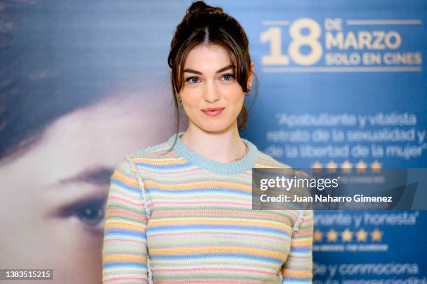 Anamaria Vartolomei attends 'El Acontecimiento' photocall at Princesa Cinema on March 09, 2022 in Madrid, Spain.