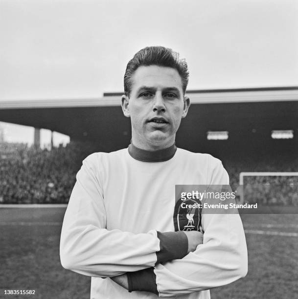 English footballer Gordon Milne of Liverpool FC during a League Division One match against Arsenal at Highbury in London, UK, 7th December 1963. The...