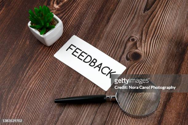 feedback text business concept - feedback imagens e fotografias de stock