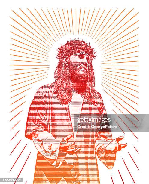 jesus christ - praising religion stock illustrations