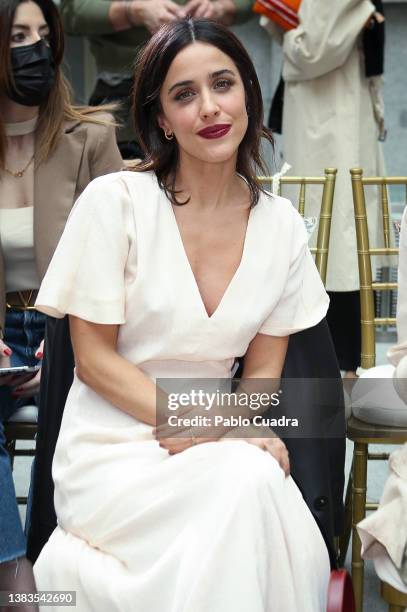 Actress Macarena Garcia attends the Hoss Intropia fashion show during Mercedes Benz Fashion Week March 2022 edition at Cibeles Palace on March 09,...