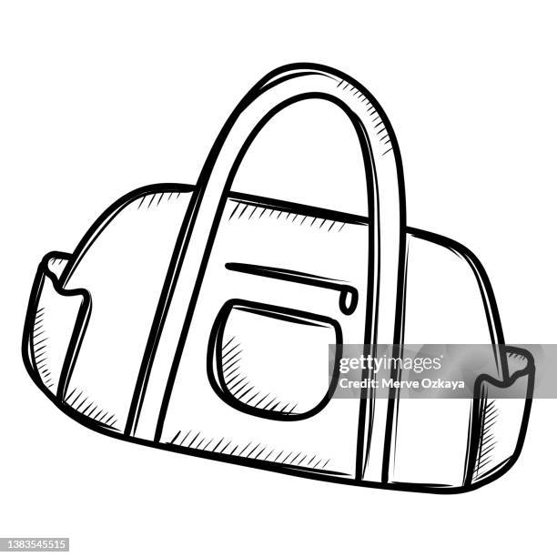 hand drawn gym bag icon - boxing logo stock illustrations