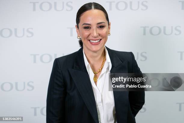 Tamara Falco presents the new Tamara Falco x TOUS collection at the Tous store on March 09, 2022 in Madrid, Spain.