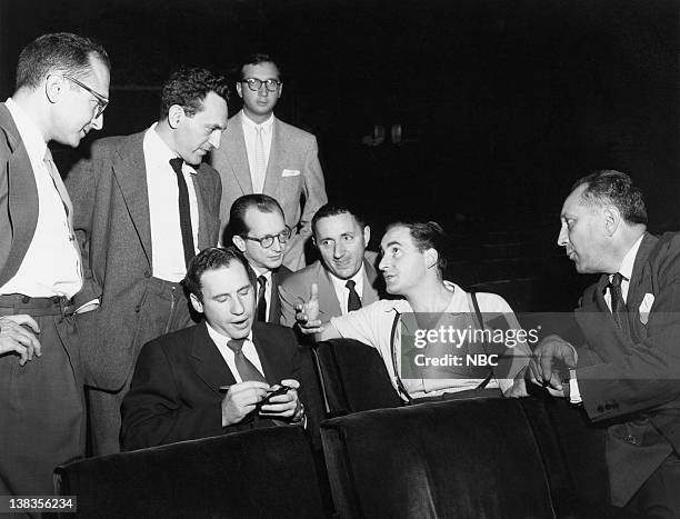 Pictured: Writing staff: Danny Simon, Joseph Stein, Neil Simon Mel Brooks, Tony Webster, Mel Tolkin, Sid Caesar unknown