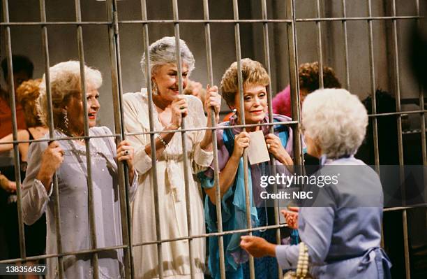 Ladies of the Evening" Episode 2 -- Pictured: Betty White as Rose Nylund, Bea Arthur as Dorothy Petrillo Zbornak, Rue McClanahan as Blanche...