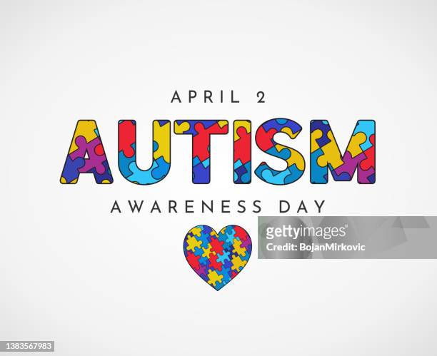 ilustrações, clipart, desenhos animados e ícones de pôster do dia mundial da conscientização do autismo, fundo, 2 de abril. vetor - símbolo de conscientização social