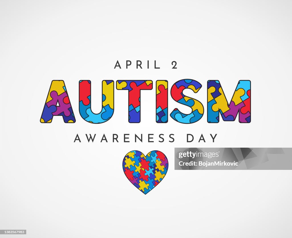 World Autism Awareness Day poster, background, April 2. Vector