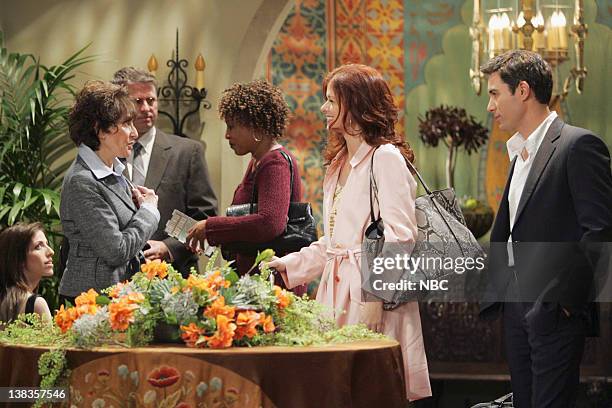Love L. Gay" Episode 14 -- Pictured: Joan Poust as woman, Debra Messing as Grace Adler, Eric McCormack as Will Truman