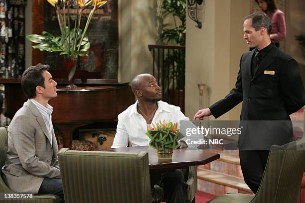 Love L. Gay" Episode 14 -- Pictured: Eric McCormack as Will Truman, Taye Diggs as James Hanson, Steve Hasley as Leonard